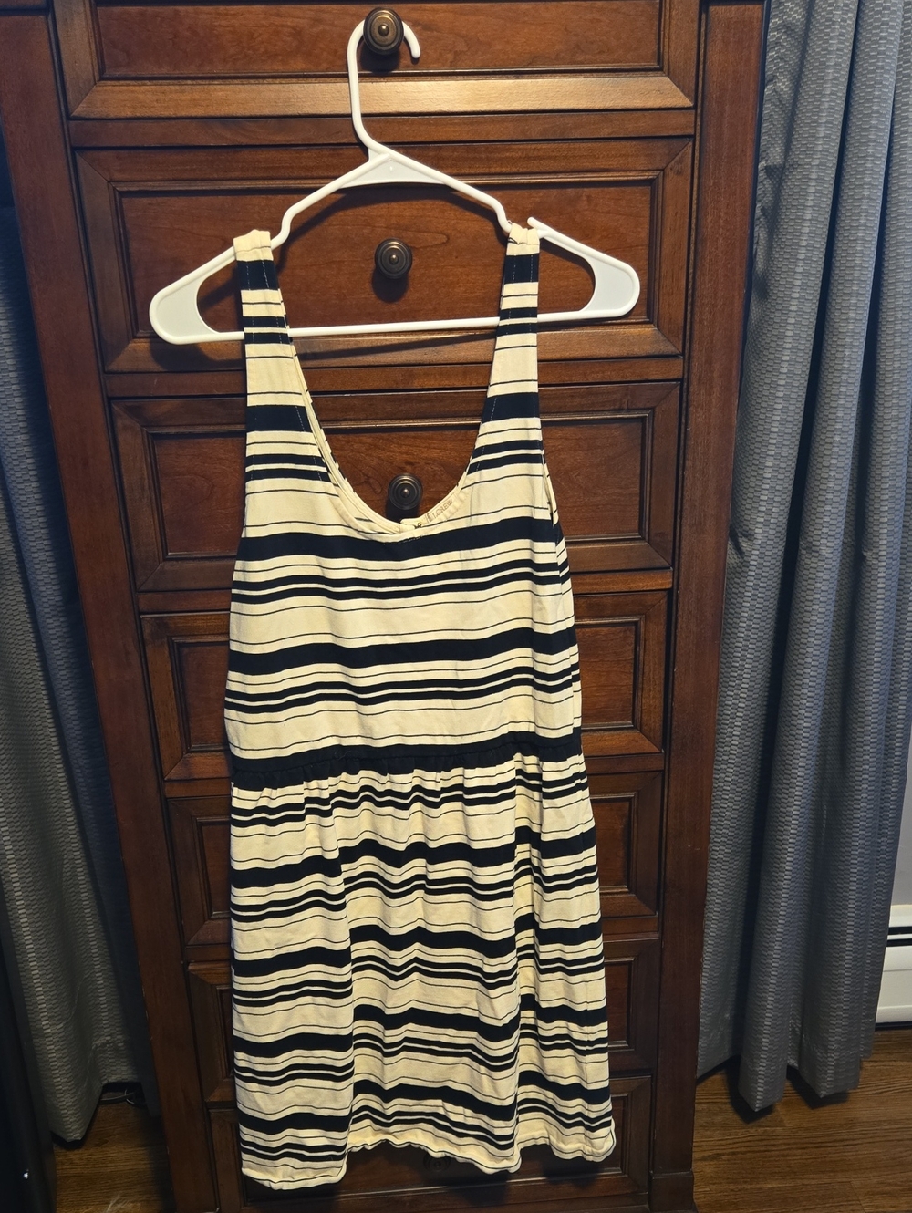 J Crew Striped Tank Sundress - Black & Cream